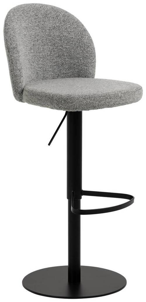 BARHOCKER Webstoff Grau Sitzfläche 360° drehbar, mit Griff - Schwarz/Grau, Trend, Textil/Metall (44/109/50cm) - MID.YOU