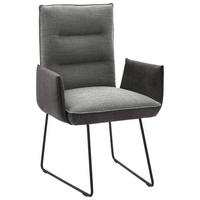 ARMLEHNSTUHL  in Stahl Flachgewebe  - Schwarz/Grau, Design, Textil/Metall (59/93/59cm) - Dieter Knoll