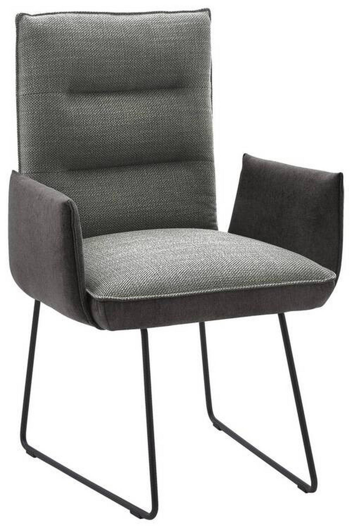 ARMLEHNSTUHL  in Stahl Flachgewebe  - Schwarz/Grau, Design, Textil/Metall (59/93/59cm) - Dieter Knoll