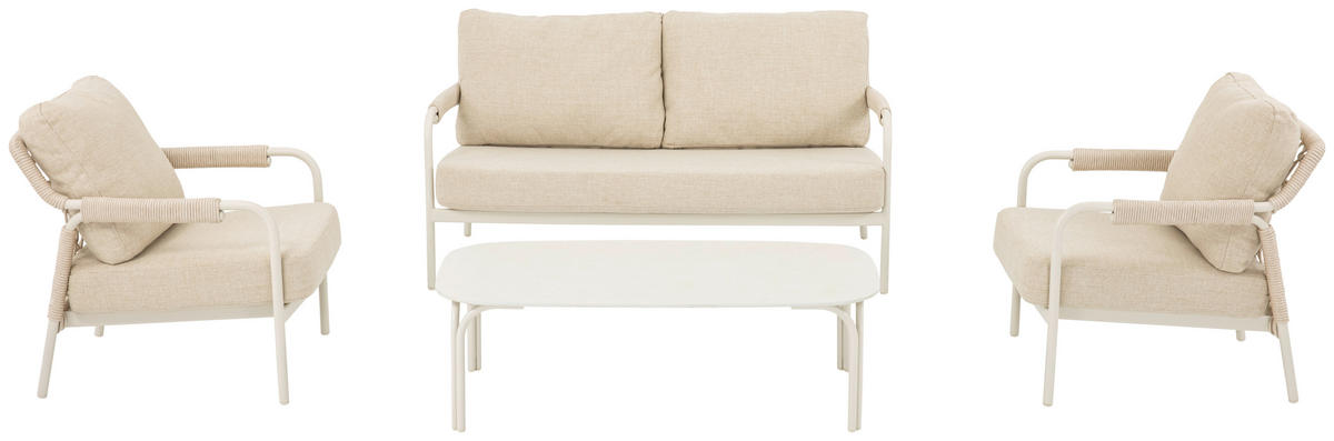 GARTENSET Metall, Textil, Stein  - Elfenbein/Beige, Design, Textil/Stein - Dieter Knoll