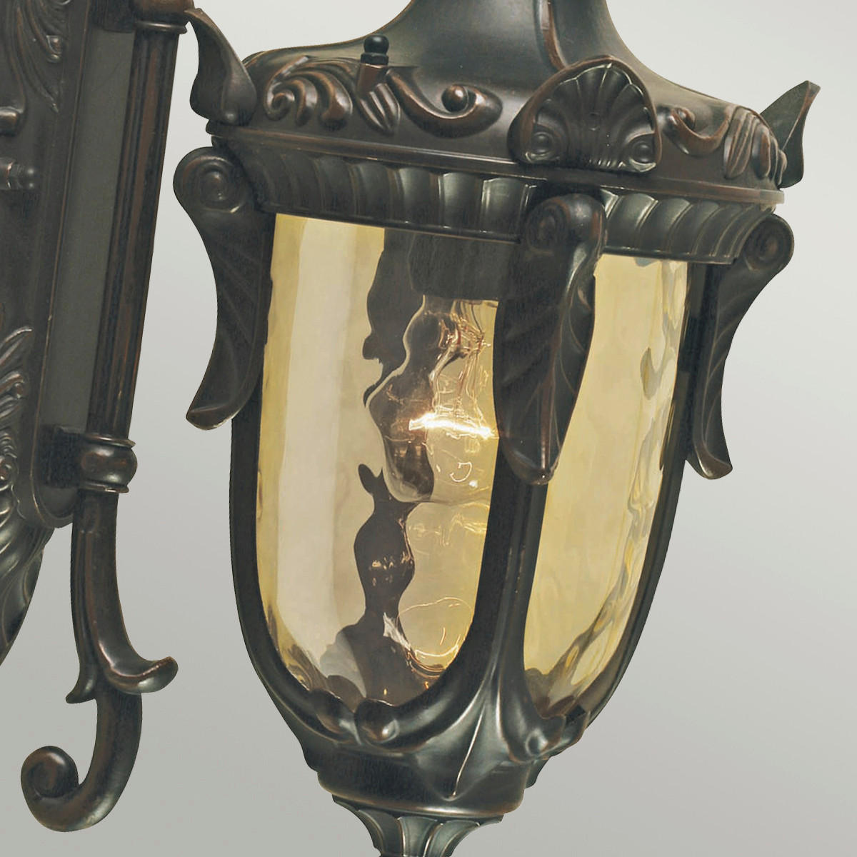 AUSSENWANDLEUCHTE - Bronzefarben, Natur, Glas/Metall (52/19/26.5cm) - Elstead Lighting