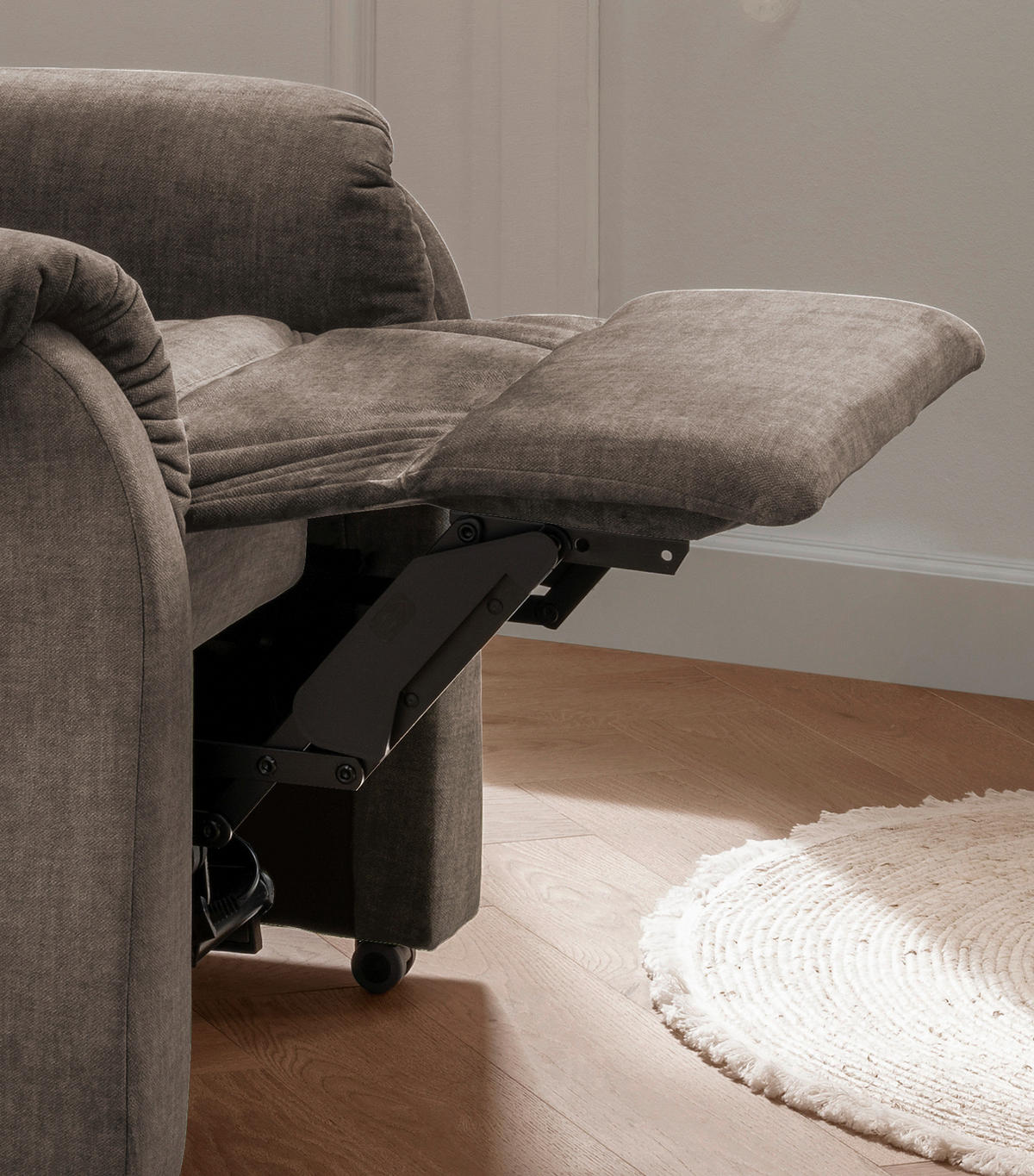FERNSEHSESSEL in Velours Braun  - Schwarz/Braun, Design, Kunststoff/Textil (78/107/93cm) - Livetastic