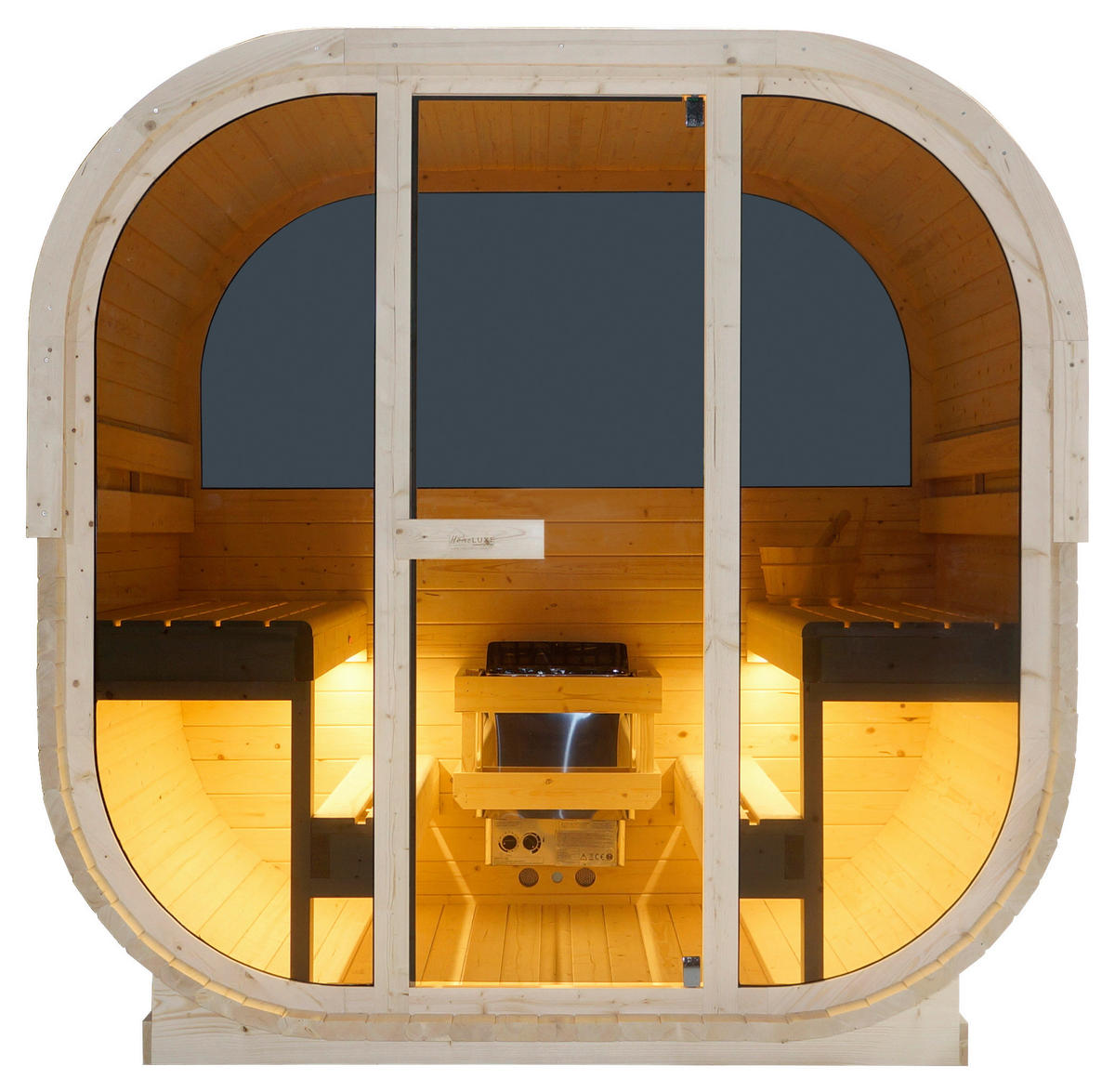 SAUNA für 6 Personen Hanko  - Fichtefarben, KONVENTIONELL, Holz (210/180/210cm) - Sanotechnik