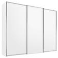 SCHWEBETÜRENSCHRANK  in Weiß  - Alufarben/Weiß, Design, Holzwerkstoff/Metall (280/240/68cm) - Moderano