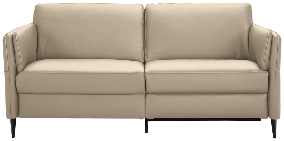 3-SITZER-SOFA Echtleder Grau  - Schwarz/Grau, Design, Leder/Metall (190/84/99cm) - Dieter Knoll