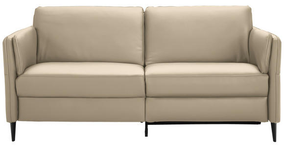 3-SITZER-SOFA Latina in Echtleder Grau   - Schwarz/Grau, Design, Leder/Metall (190/84/99cm) - Dieter Knoll
