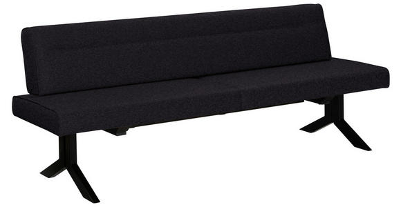 SITZBANK 220/87/70 cm in Anthrazit - Anthrazit/Schwarz, KONVENTIONELL, Textil/Metall (220/87/70cm) - Moderano