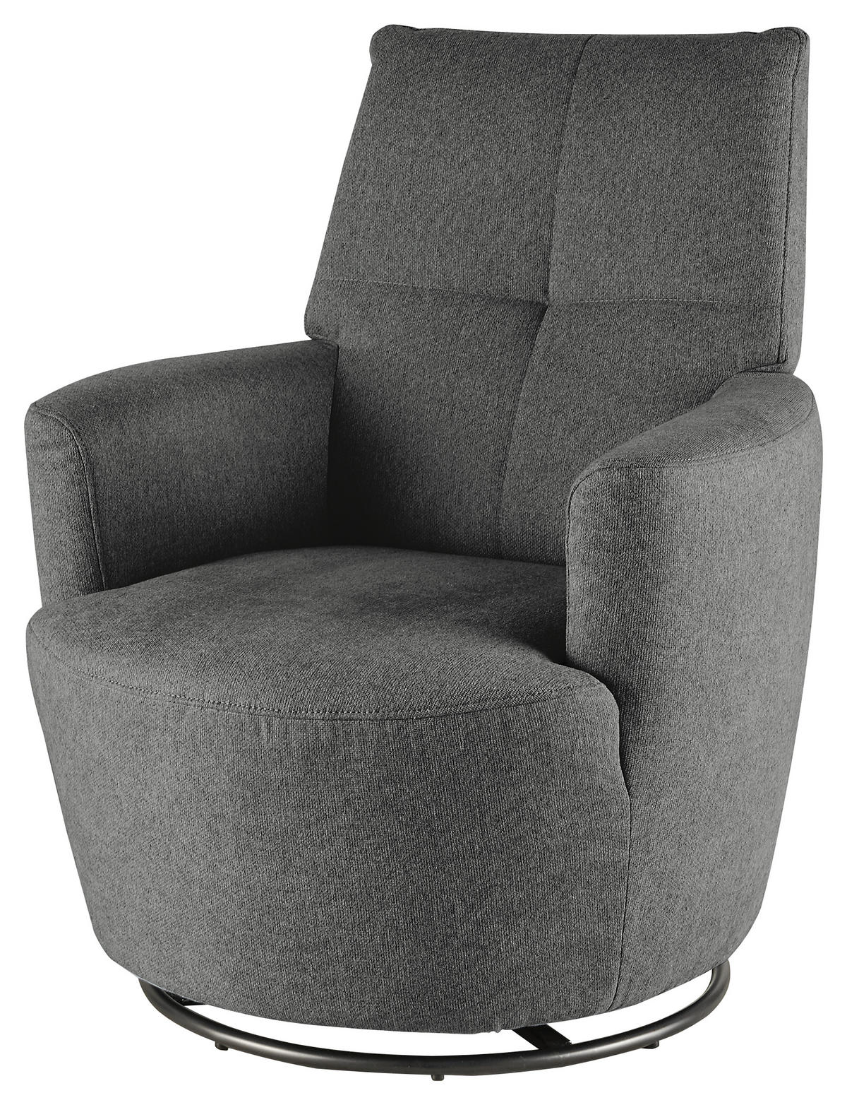 SESSEL Webstoff Graphitfarben    - Graphitfarben/Schwarz, Design, Textil/Metall (80/96/88cm) - SetOne by Musterring