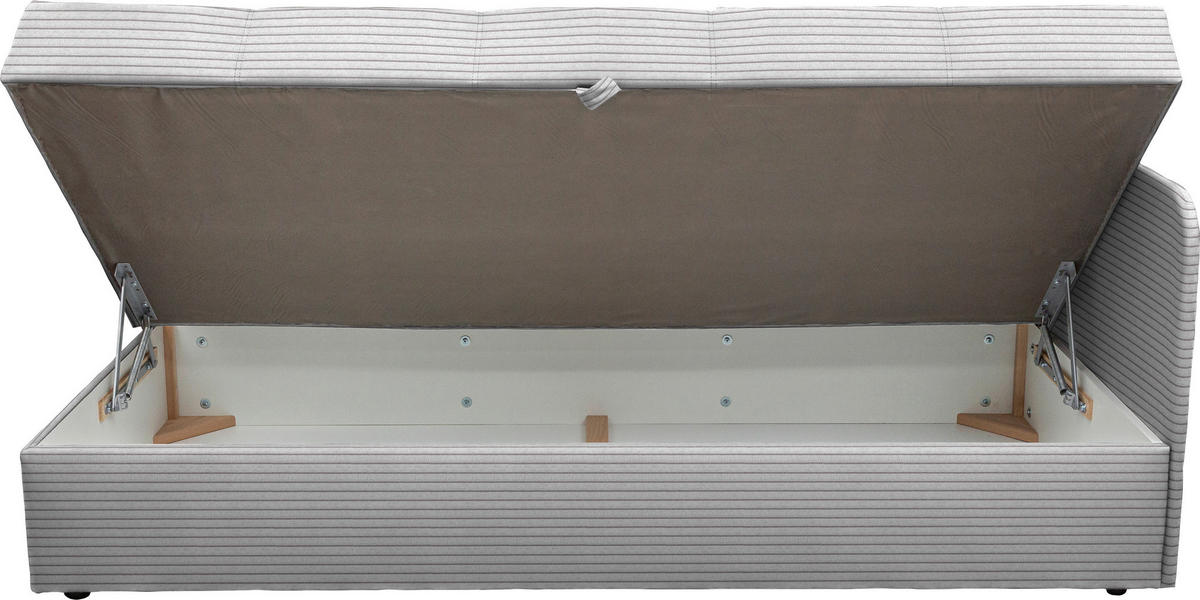 LIEGE  in Cord Hellgrau  - Hellgrau/Schwarz, Basics, Kunststoff/Textil (205/90/95cm) - Xora