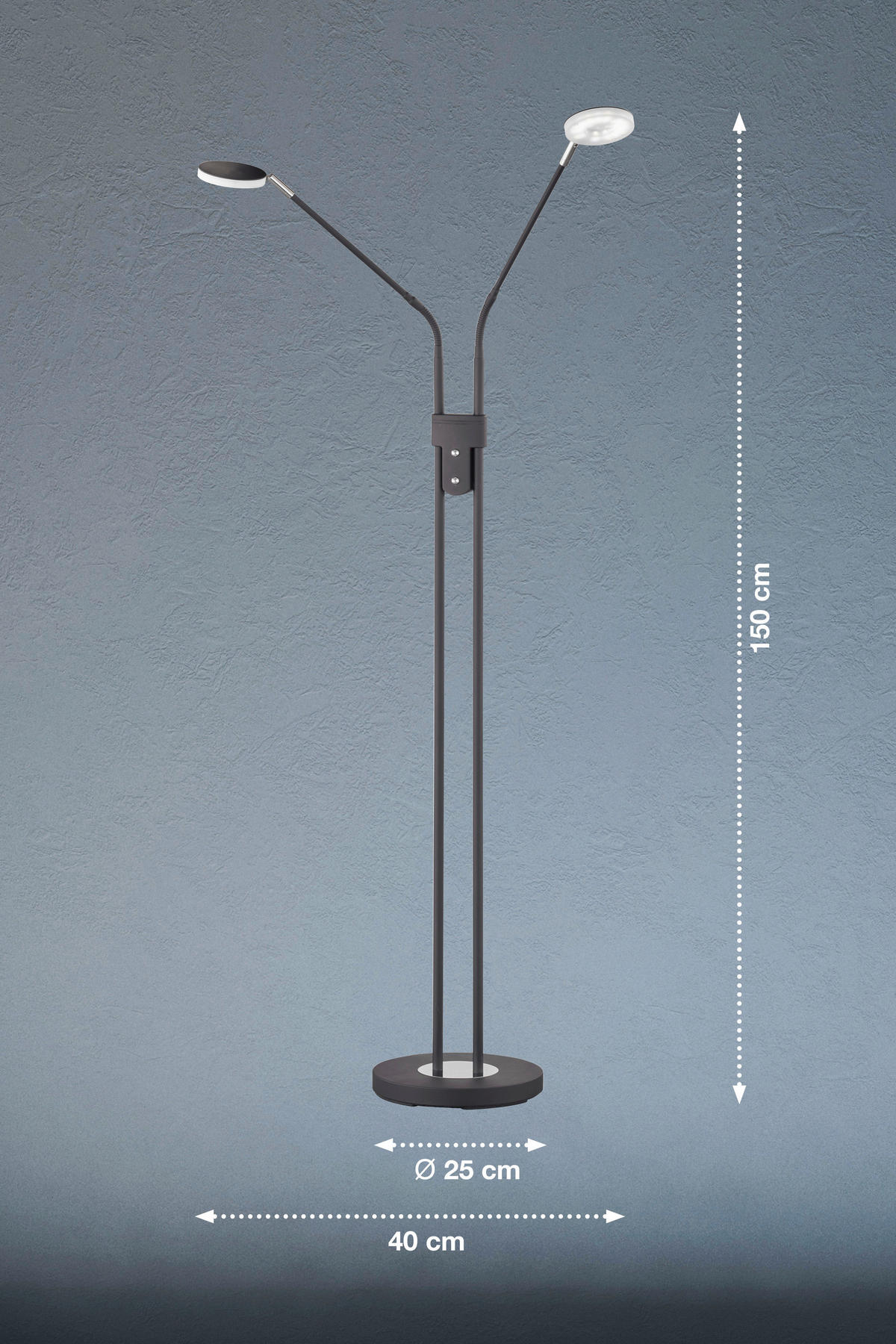 LED-STEHLEUCHTE 25/25/150 cm    - Sandfarben/Chromfarben, Basics, Metall (25/25/150cm)