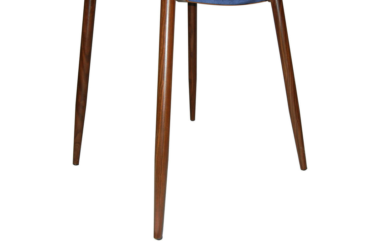 STUHL-SET 2 Stück  in Flachgewebe  - Blau/Braun, Design, Textil/Metall (46.5/84.5/55cm) - Kayoom
