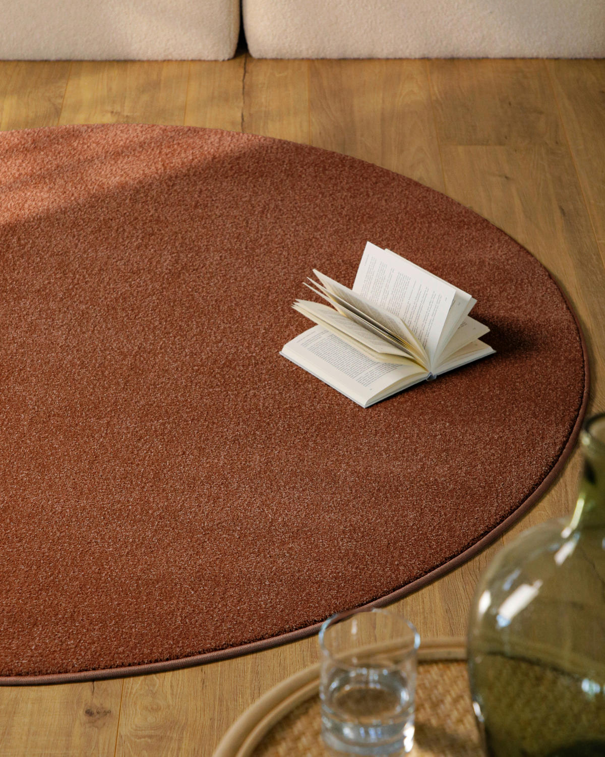 WEBTEPPICH  Wohnzimmer 120 cm Esprit Terracotta rund  - Terracotta, Basics, Textil (120cm) - Esprit
