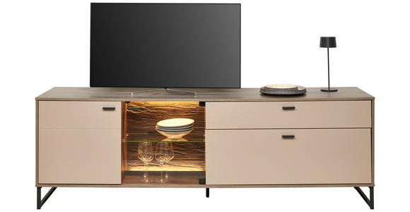 TV-ELEMENT Eichefarben, Hellgrau  - Eichefarben/Anthrazit, MODERN, Glas/Holzwerkstoff (204/68/50cm) - Carryhome