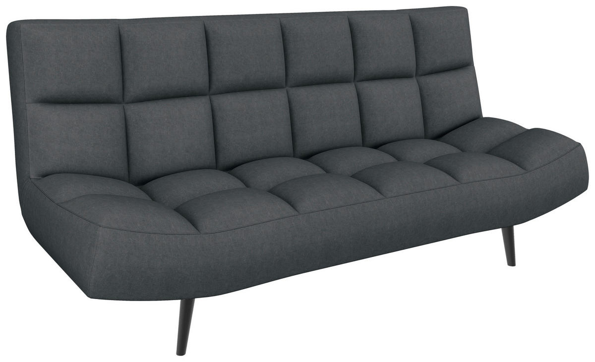 SCHLAFSOFA  in Mikrofaser Grau  - Schwarz/Grau, KONVENTIONELL, Holz/Textil (197/85/92cm) - Carryhome