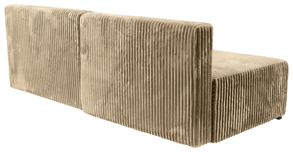 ECKSOFA Beige Cord  - Beige/Schwarz, MODERN, Holz/Textil (210/145cm) - Carryhome