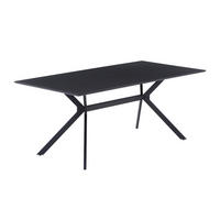 ESSTISCH in Metall, Holzwerkstoff 180/90/75 cm  - Dunkelgrau/Schwarz, Design, Holzwerkstoff/Metall (180/90/75cm) - Livetastic