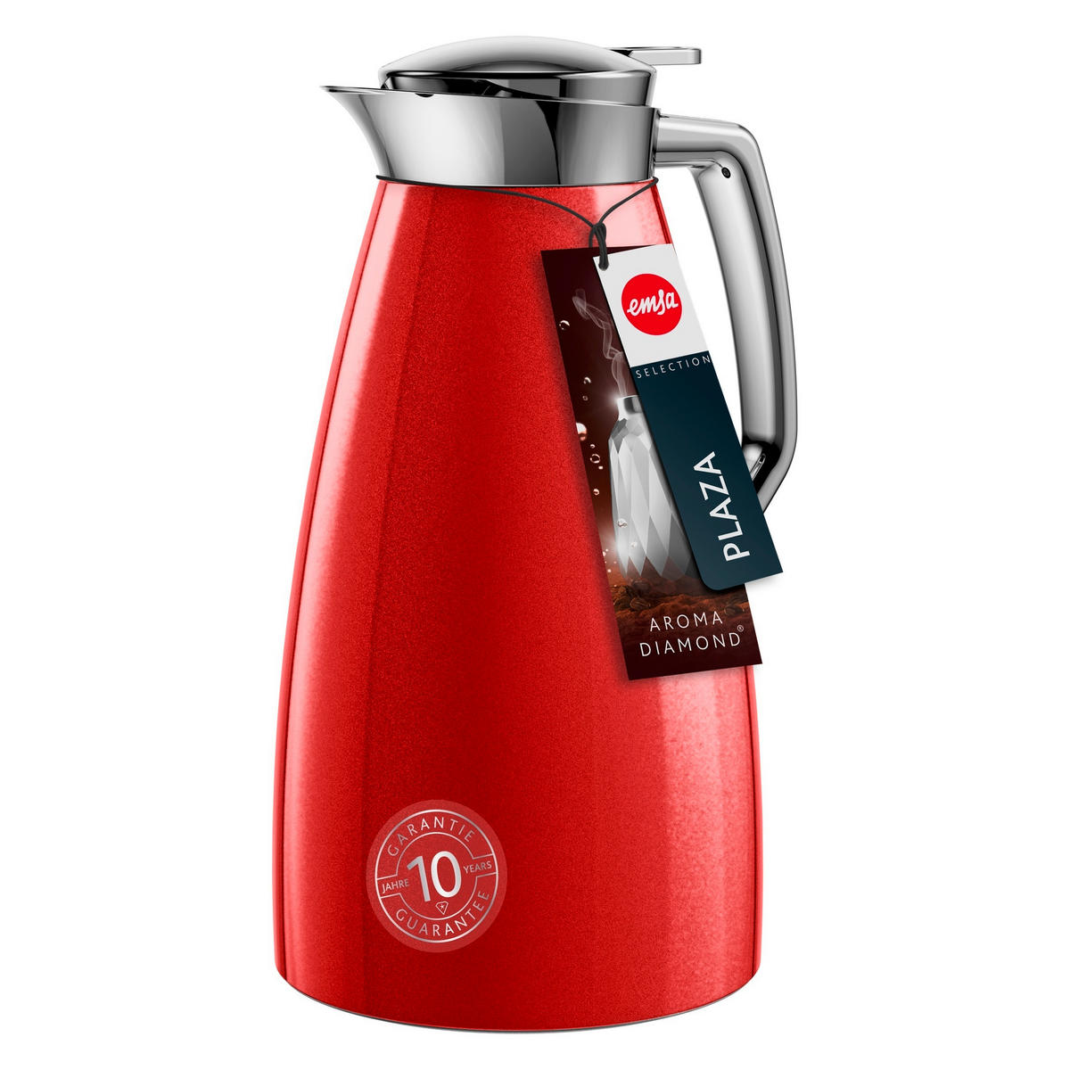 ISOLIERKANNE 1 l  - Rot, Basics, Metall (1l) - Emsa