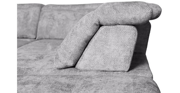 WOHNLANDSCHAFT  in Struktur Hellgrau  - Hellgrau/Schwarz, KONVENTIONELL, Textil/Metall (188/357/253cm) - Carryhome