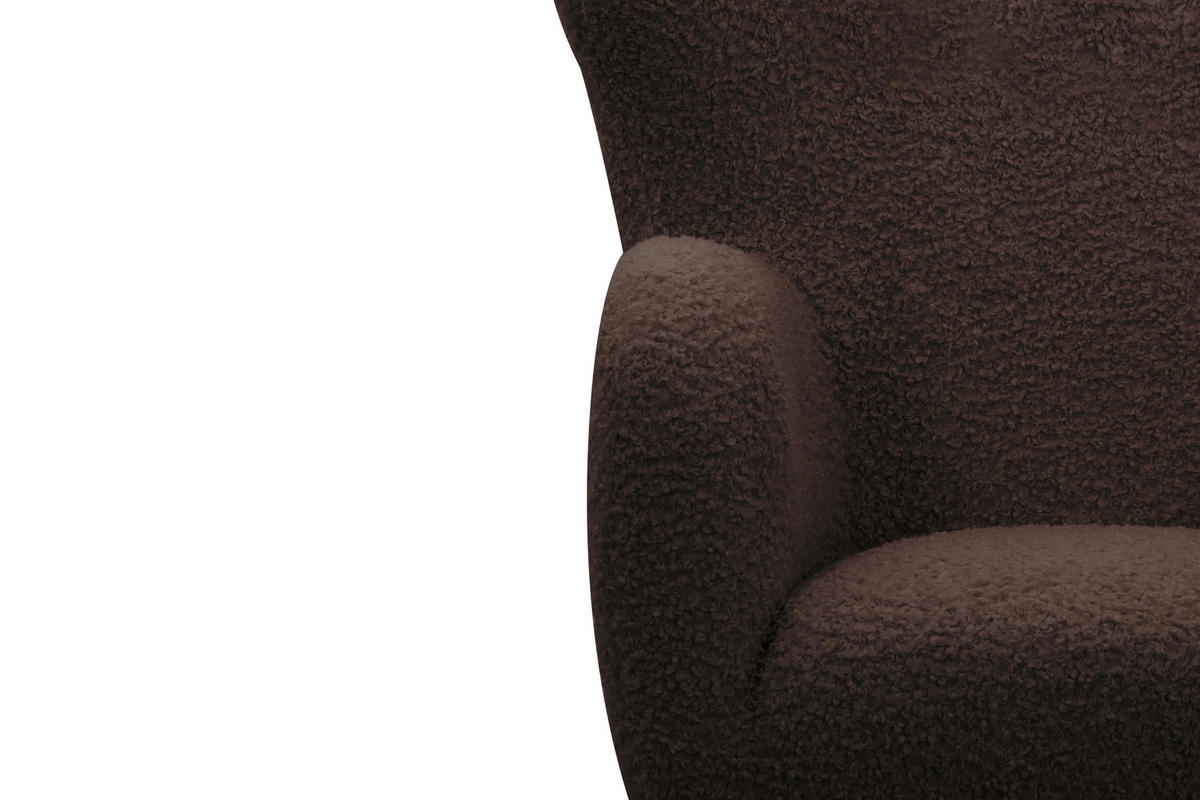 SESSEL in Teddystoff Braun  - Kastanienfarben/Braun, Design, Holz/Textil (90/98/88cm) - Livetastic