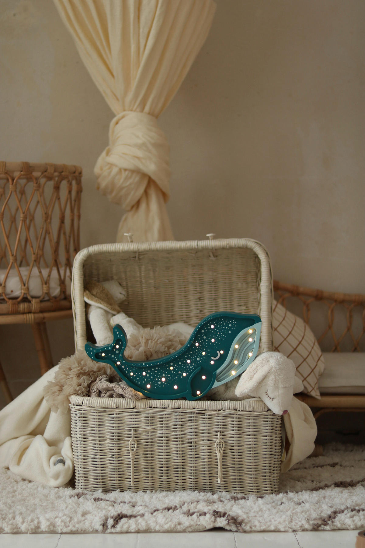 KINDERWANDLEUCHTE Animals 40/5.5/15.5 cm  - Blau, Natur, Holz (40/5.5/15.5cm)