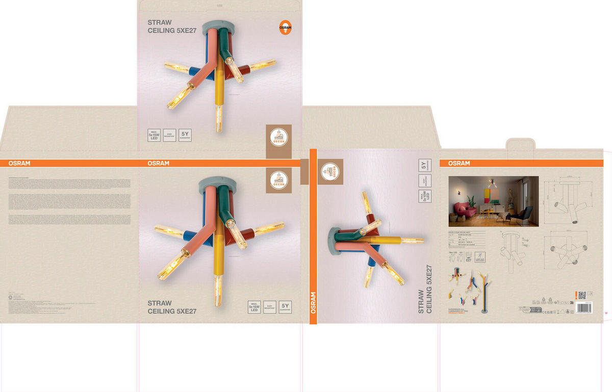 DECKENLEUCHTE    29.4/26.2/33.9 cm  - Design, Metall (29.4/26.2/33.9cm) - Osram