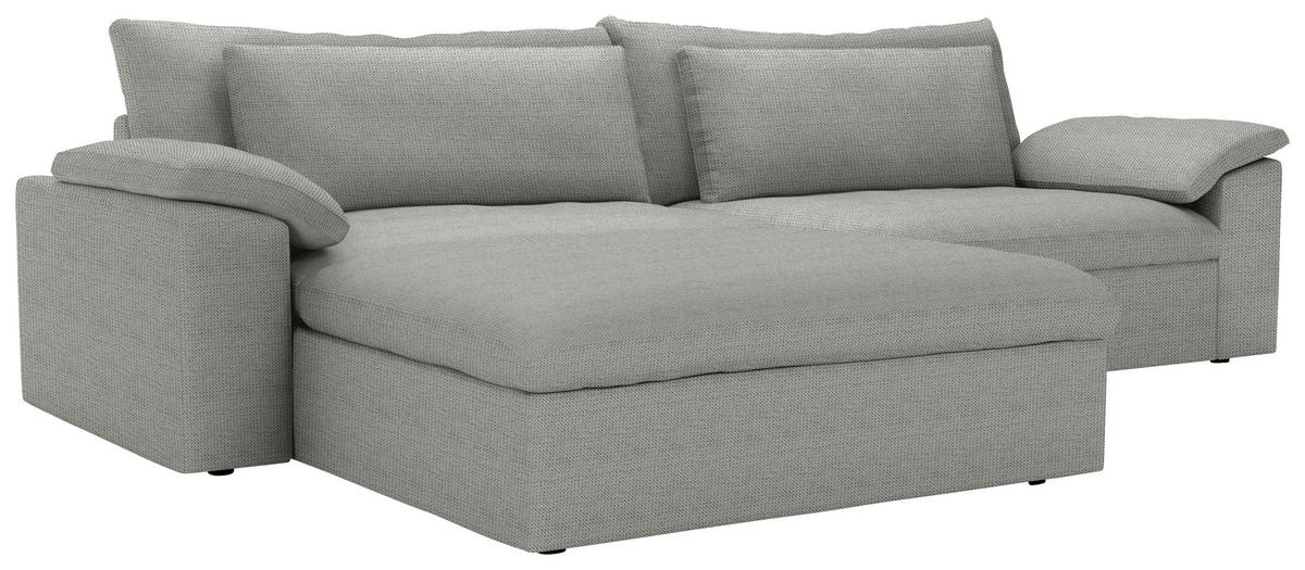 ECKSOFA  Chenille Greige  - Greige/Schwarz, Modern, Kunststoff/Textil (198/306cm) - Carryhome