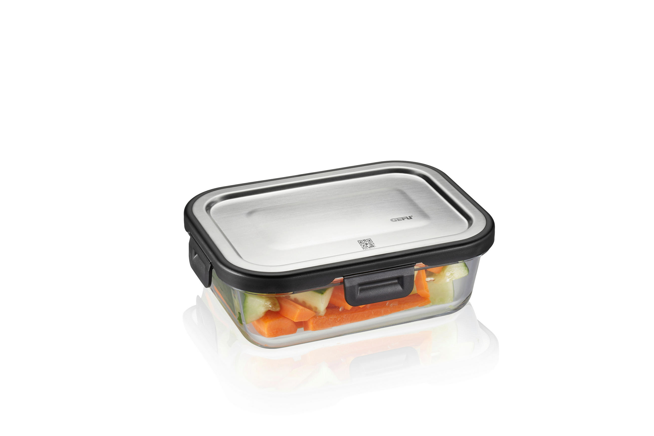 FRISCHHALTEDOSE MILO 0,6 L  - Edelstahlfarben/Transparent, KONVENTIONELL, Glas/Kunststoff (17,6/13/5,9cm) - Gefu