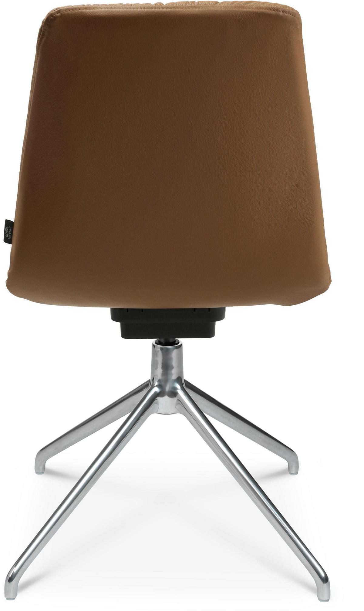 STUHL Echtleder Alufarben, Cognac  - Cognac/Alufarben, Design, Leder/Metall (46/81,5-84,5/55cm) - Johann Jakob
