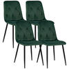 STUHL-SET 4 Stück  in Eisen Samt  - Schwarz/Grün, Design, Textil/Metall (43/84/56cm) - Boxxx