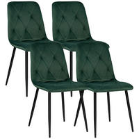 STUHL-SET 4 Stück  in Eisen Samt  - Schwarz/Grün, Design, Textil/Metall (43/84/56cm) - Boxxx