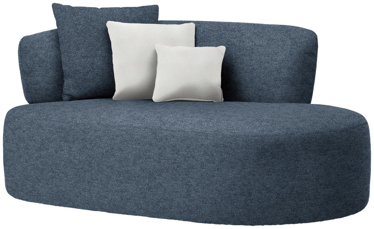 RÉCAMIERE in Chenille Blau, Beige  - Blau/Beige, MODERN, Kunststoff/Textil (166/86/105cm) - Hom`in