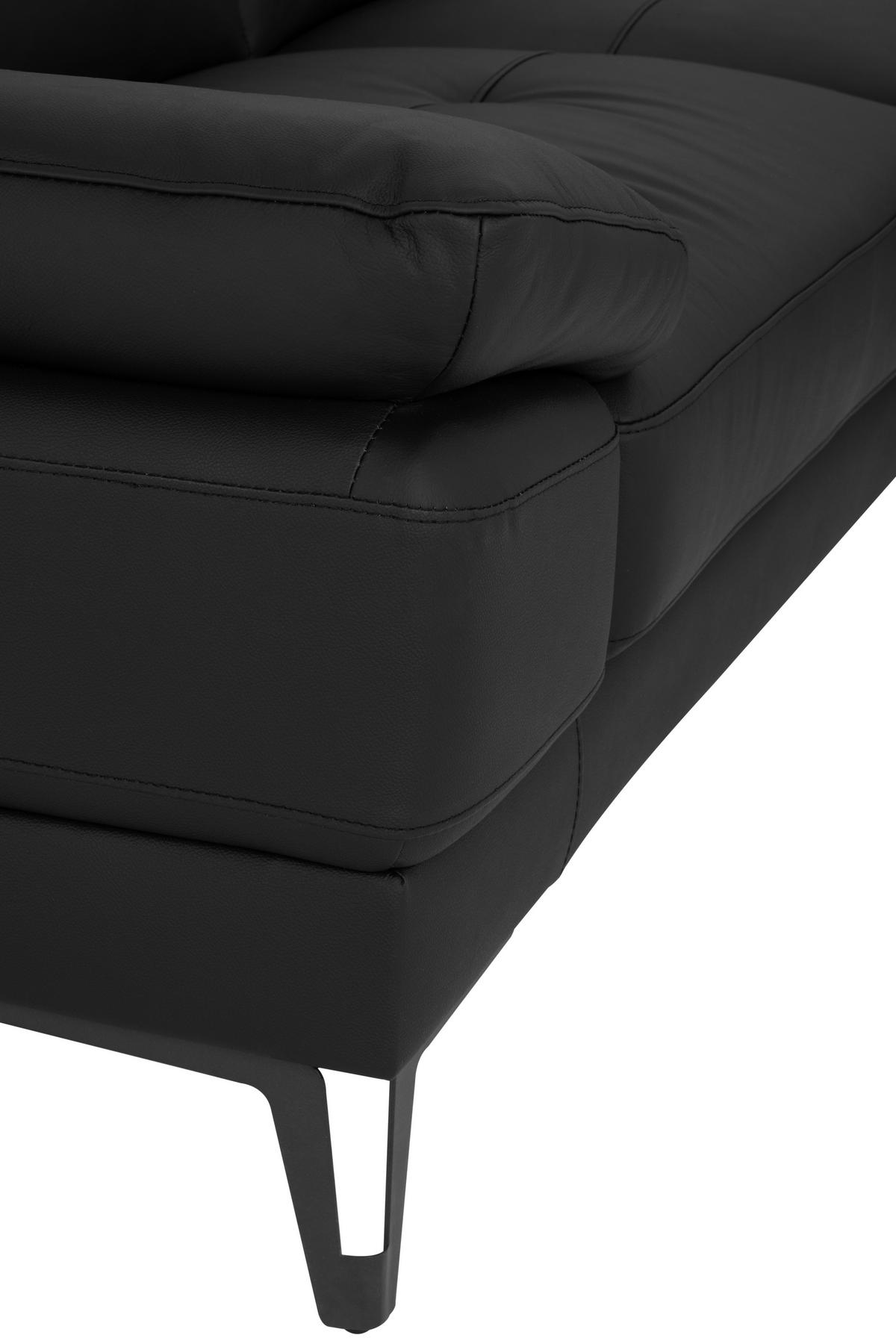 KUTNA GARNITURA koža  crna   - crna, Moderno, koža/tekstil (287/224cm) - MID.YOU