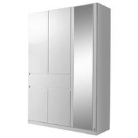 KLEIDERSCHRANK 136/197/54 cm 5-türig Weiß  - Weiß, Design, Glas/Holzwerkstoff (136/197/54cm) - Rauch Möbel