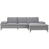 ECKSOFA in Webstoff Hellgrau  301/179 cm  - Hellgrau/Schwarz, Design, Textil/Metall (301/179cm) - Chilliano