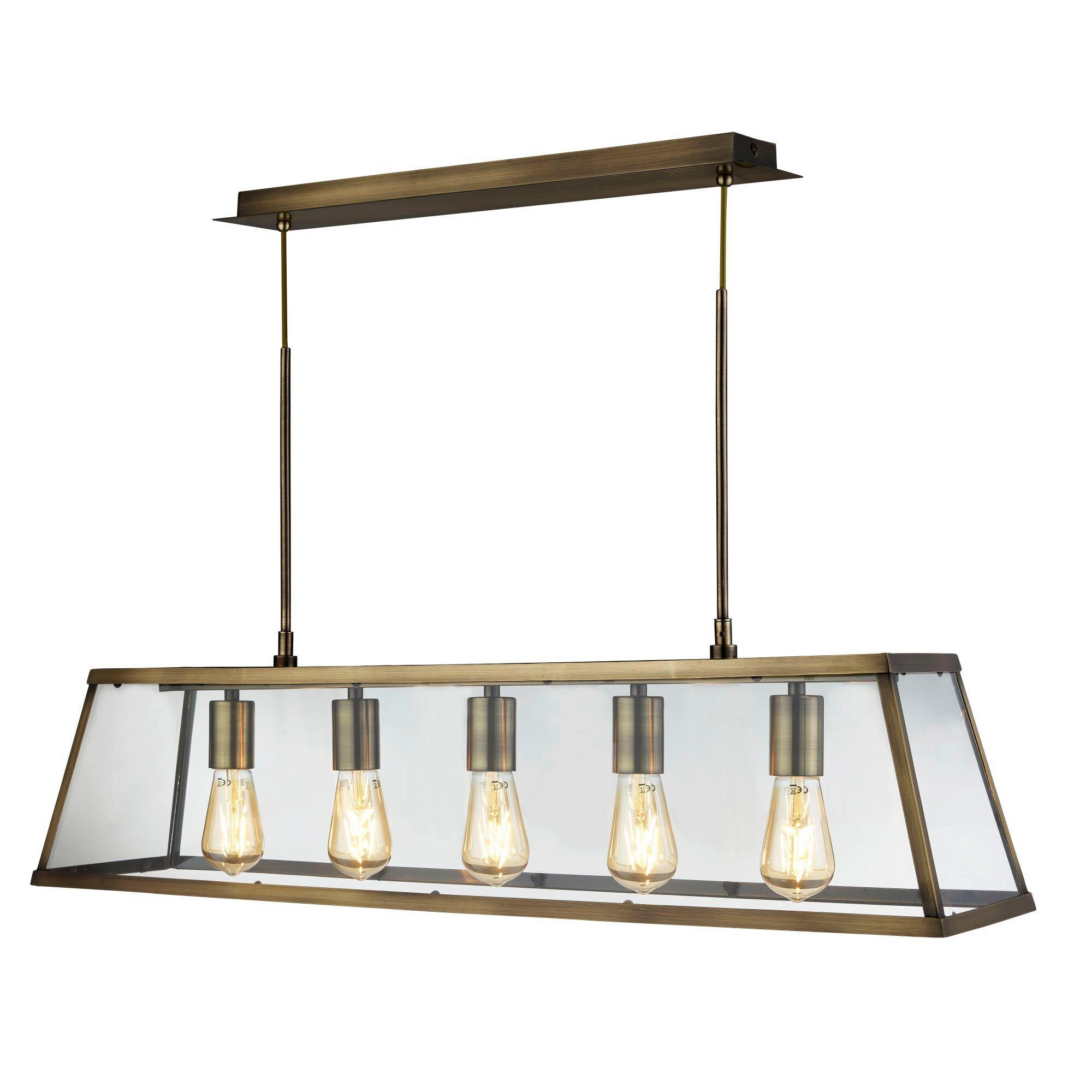 VISEČA SVETILKA Voyager 90/20/100 cm E27 - barve medenine, Design, kovina/steklo (90/20/100cm)