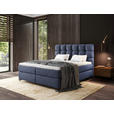 BOXSPRINGBETT 180/200 cm  in Dunkelblau  - Schwarz/Dunkelblau, Trend, Textil/Metall (180/200cm) - Esposa