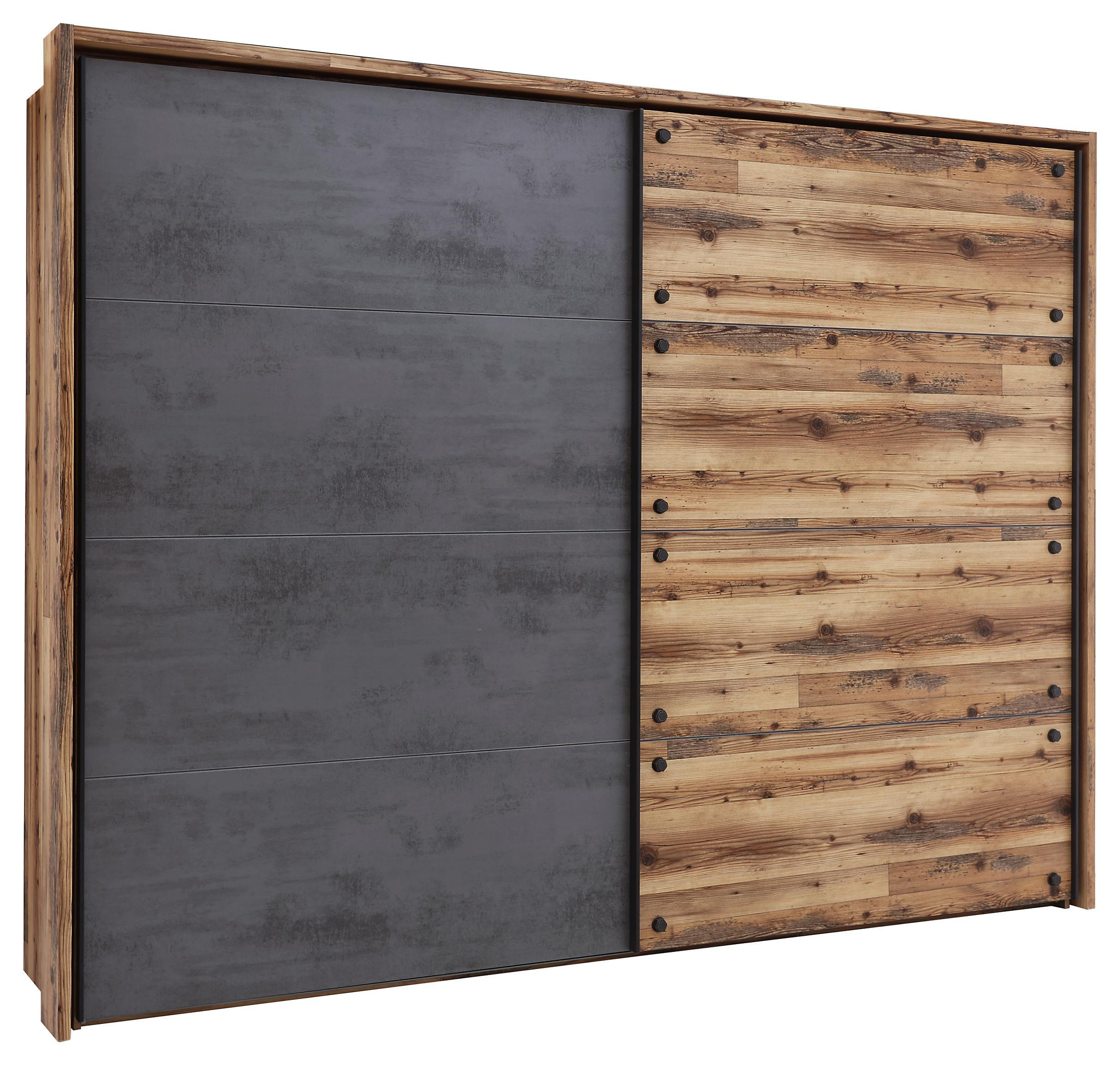 Kleiderschrank in Anthrazit, Fichtefarben