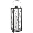 LATERNE - Schwarz, Basics, Glas/Metall (23/60/23cm) - Ambia Home