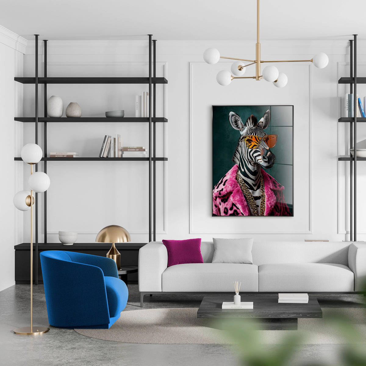 GLASBILD Tiere  - Multicolor, Basics, Glas/Holz (80/120/4cm)