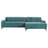 ECKSOFA in Cord Petrol  - Petrol/Schwarz, Konventionell, Textil/Metall (295/165cm) - Carryhome