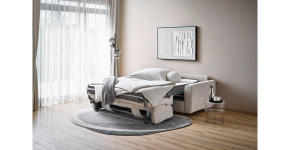 SCHLAFSOFA Creme  - Creme/Schwarz, Design, Holz/Kunststoff (200/89/97cm) - Novel