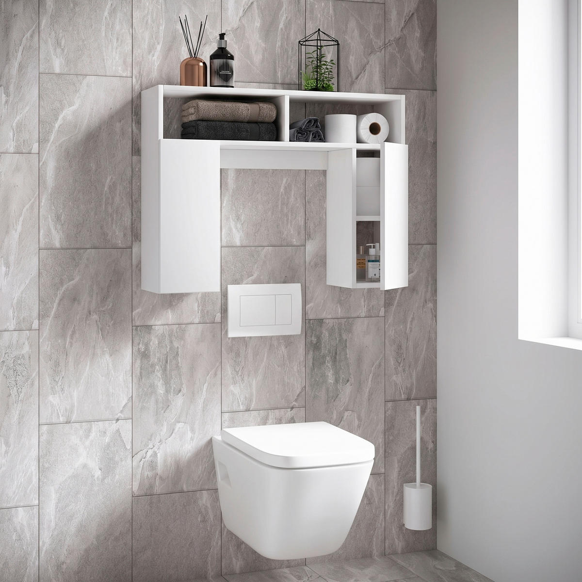 BADEZIMMERREGAL 76/61/20 cm  - Weiss, Modern, Holzwerkstoff (76/61/20cm) - MID.YOU