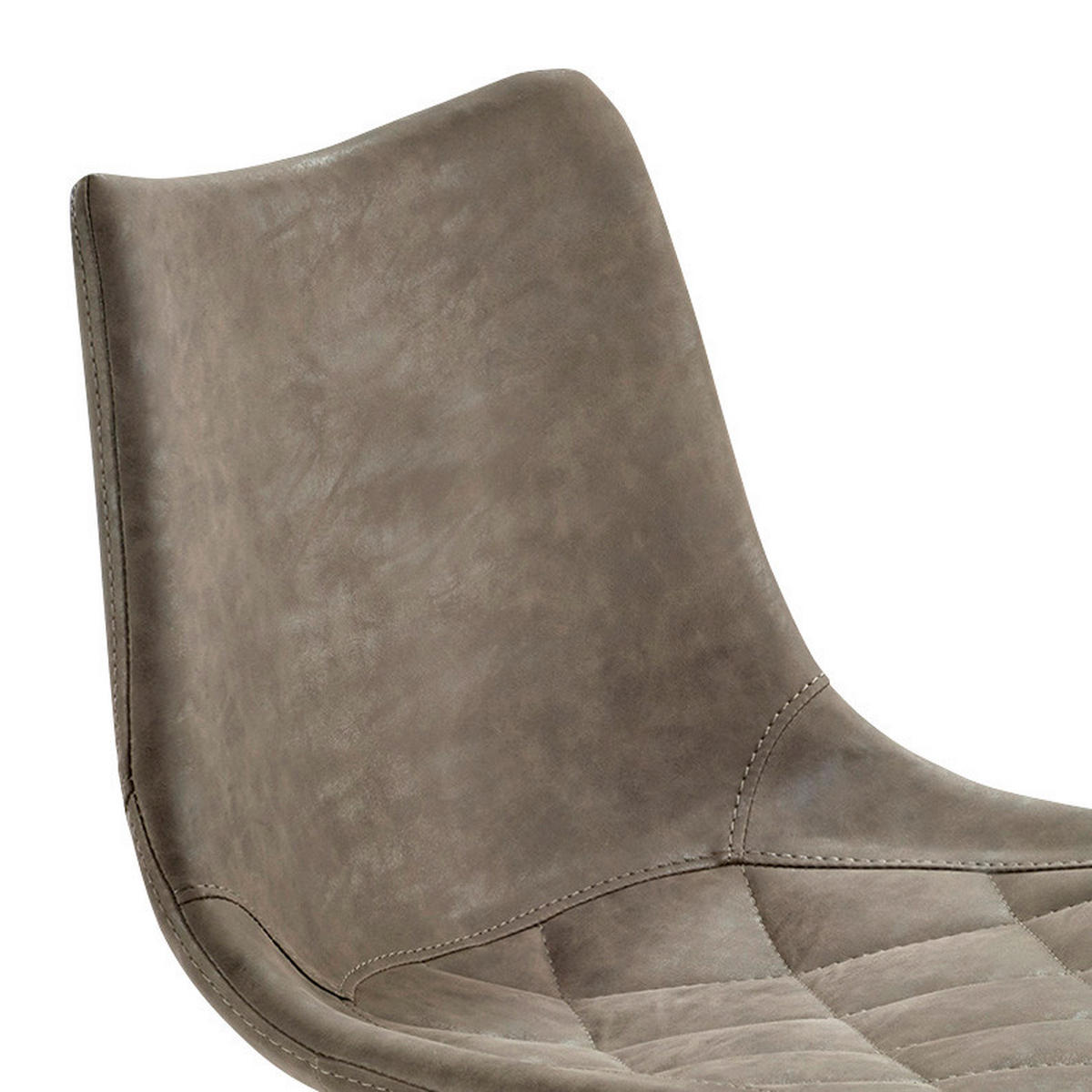 BARHOCKER Lederlook Schlammfarben Edelstahl Buche Schichtholz Sitzfläche 360° drehbar, abwischbar  - Edelstahlfarben/Schlammfarben, KONVENTIONELL, Holz/Textil (43/85-110/50cm) - Livetastic