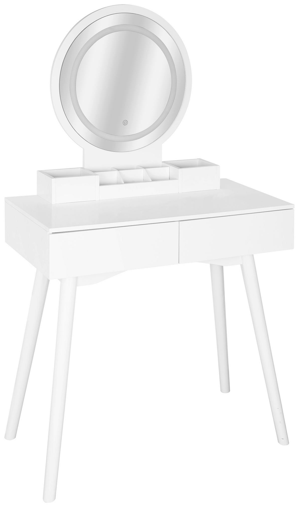 SCHMINKTISCH 80/40/139 cm, Weiß  - Weiß, Trend, Glas/Holz (80/40/139cm) - Carryhome