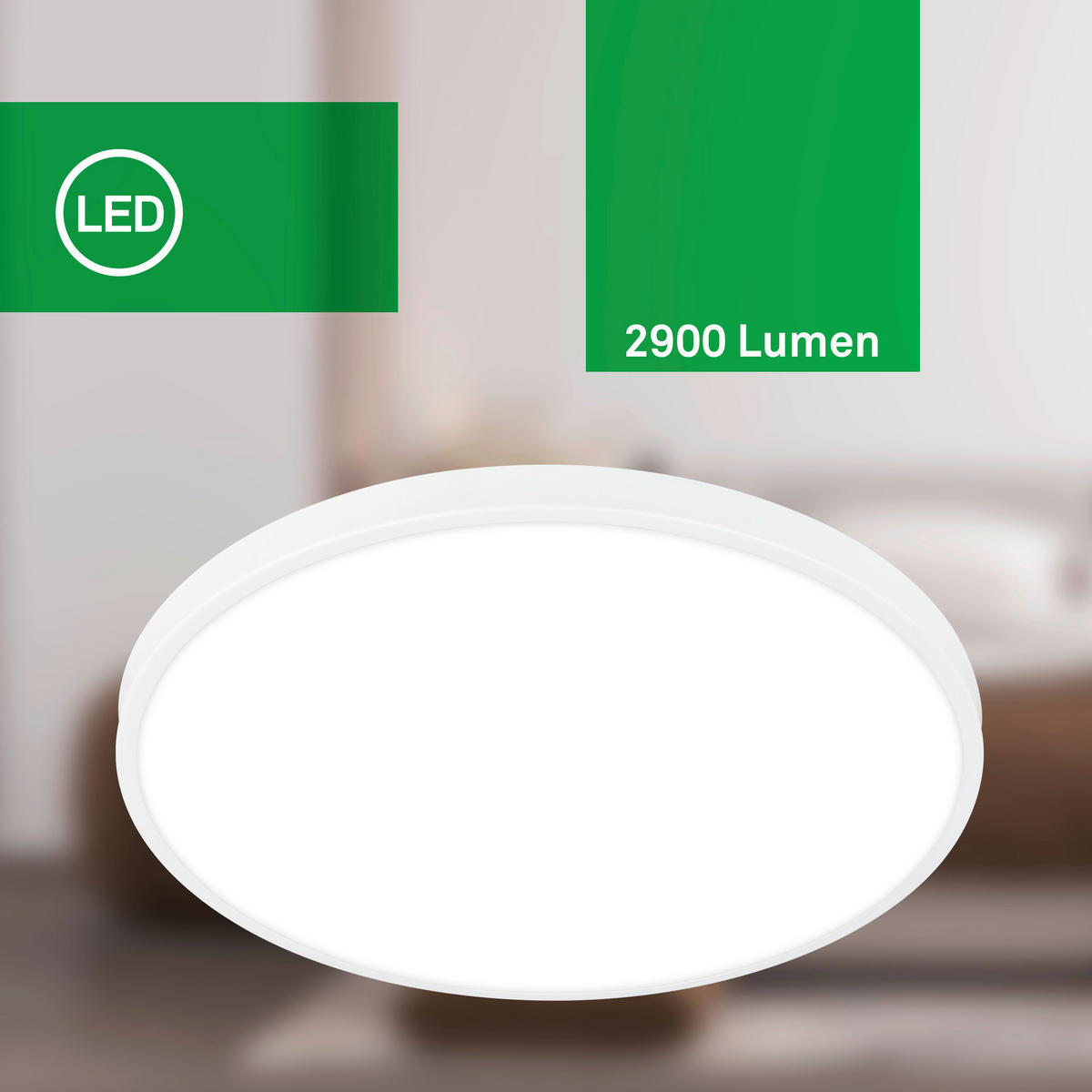 LED-DECKENLEUCHTE Kaida 38/6,5 cm   - Weiß, Basics, Kunststoff/Metall (38/6,5cm)