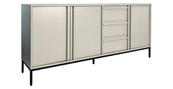 SIDEBOARD WABI  in 180/81/40 cm  - Hellgrau/Schwarz, Design, Holz/Holzwerkstoff (180/81/40cm) - Xora