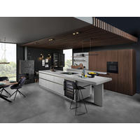 EINBAUKÜCHE   - Dunkelbraun/Hellgrau, Basics, Holzwerkstoff - EWE