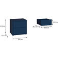 NACHTSCHRANK 50/48/42 cm  - Silberfarben/Dunkelblau, Trend, Holzwerkstoff/Kunststoff (50/48/42cm) - Carryhome