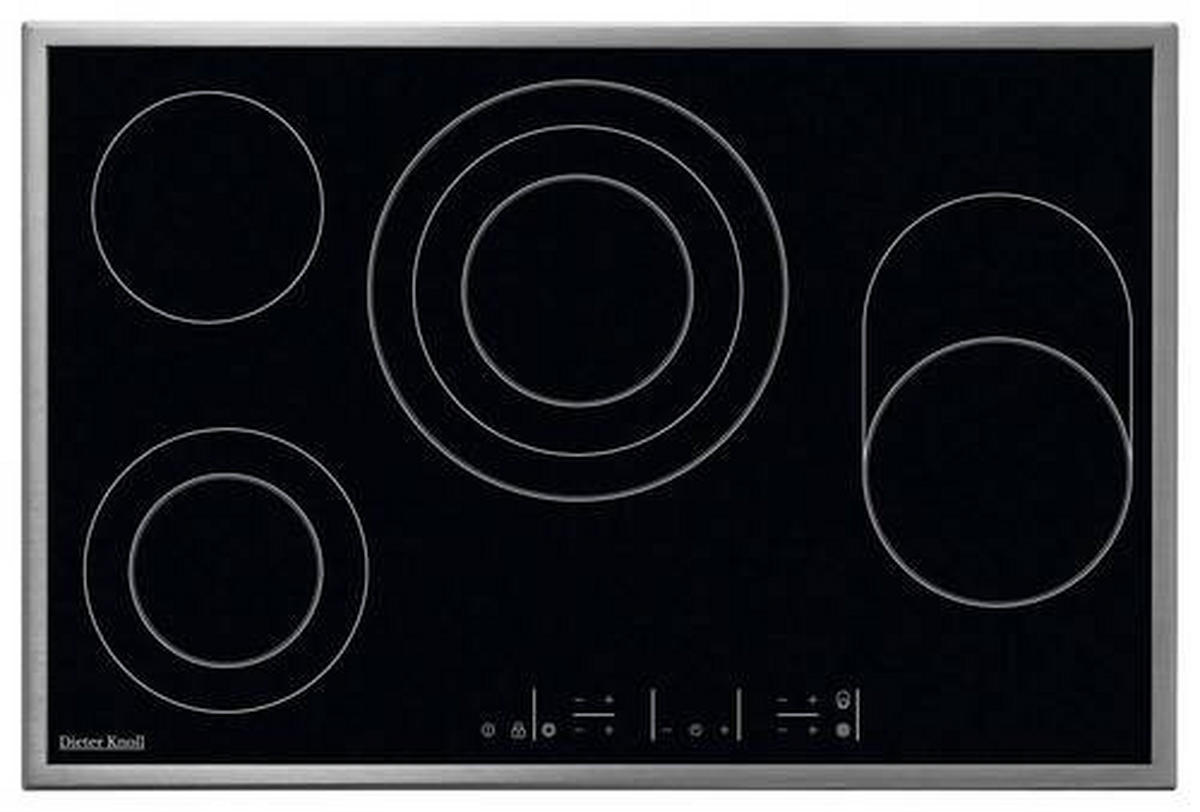 Plită vitroceramică - culoare inox/negru, Basics, sticlă/metal (76,6/50,6cm) - Dieter Knoll