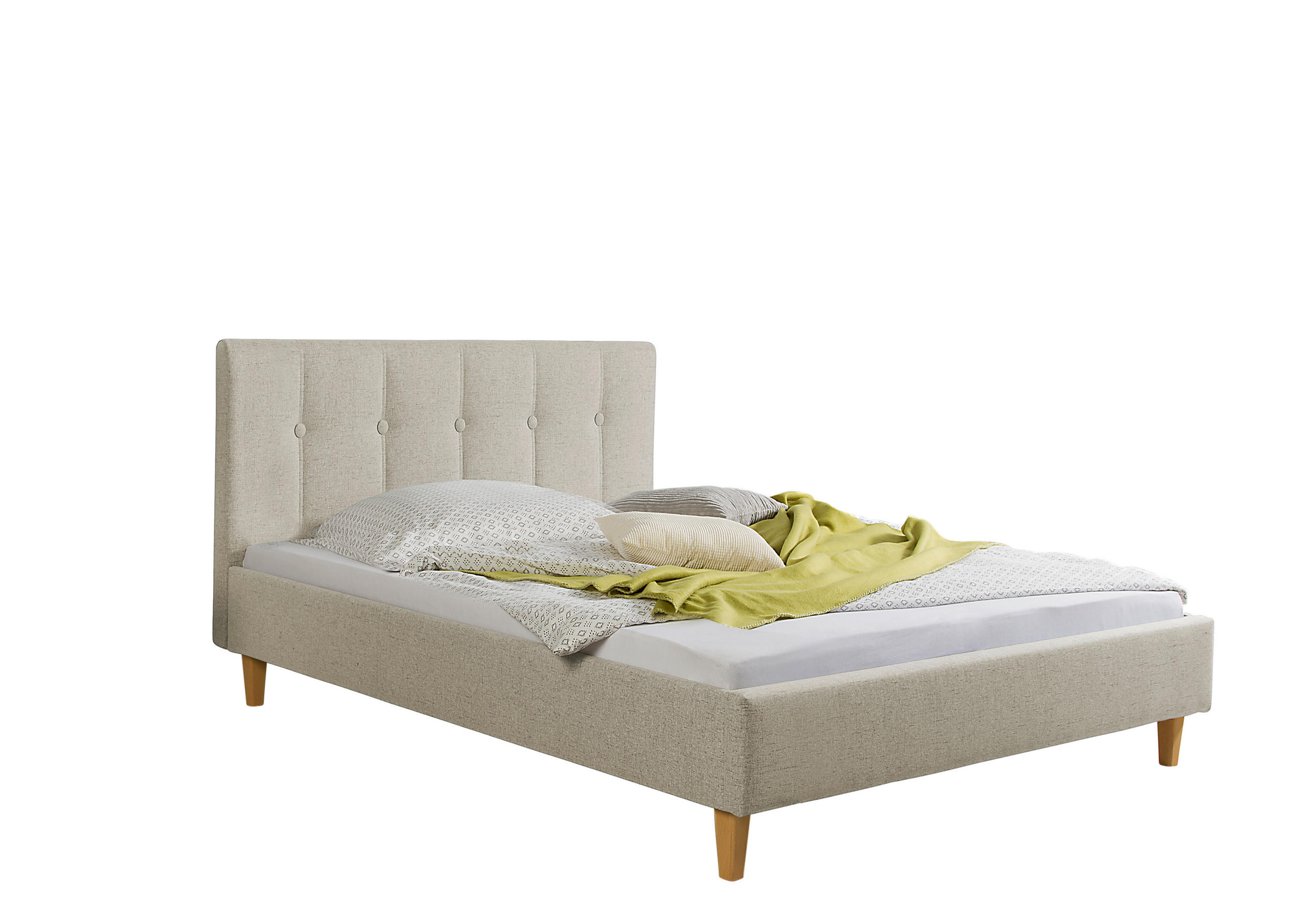 POLSTERBETT  in Beige,  - Beige/Naturfarben, MODERN, Holz/Textil (105/99/216cm) - Livetastic